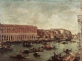Grand Canvas Paintings - The Grand Canal at the Fish Market (Pescheria)